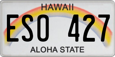 HI license plate ESO427