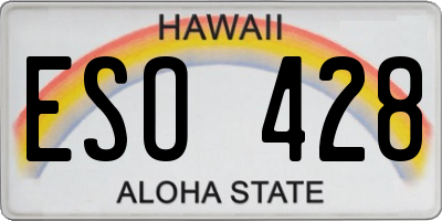 HI license plate ESO428