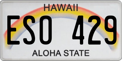 HI license plate ESO429