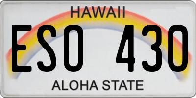 HI license plate ESO430