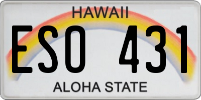 HI license plate ESO431