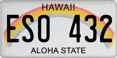 HI license plate ESO432