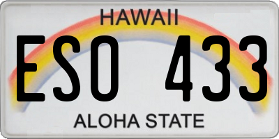 HI license plate ESO433