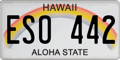 HI license plate ESO442