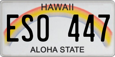 HI license plate ESO447
