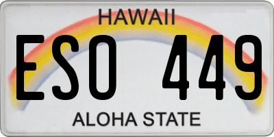 HI license plate ESO449