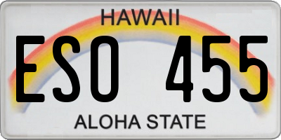 HI license plate ESO455
