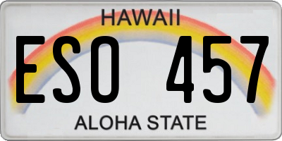 HI license plate ESO457