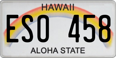 HI license plate ESO458
