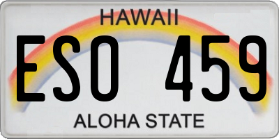 HI license plate ESO459