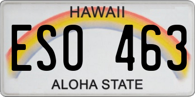 HI license plate ESO463