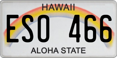 HI license plate ESO466