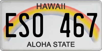 HI license plate ESO467