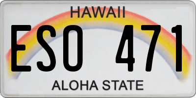 HI license plate ESO471