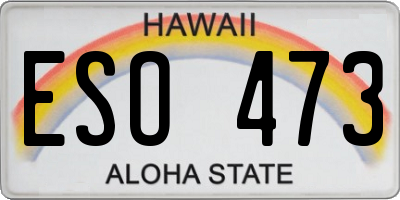 HI license plate ESO473