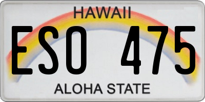 HI license plate ESO475