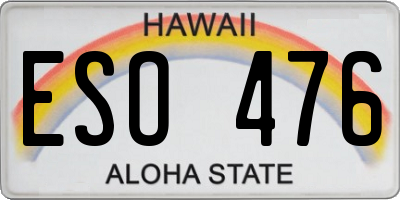 HI license plate ESO476