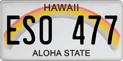 HI license plate ESO477