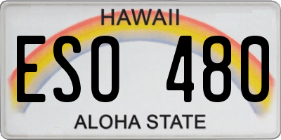 HI license plate ESO480
