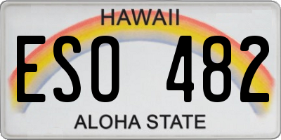 HI license plate ESO482
