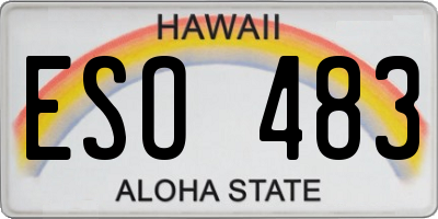 HI license plate ESO483