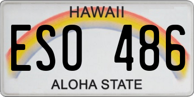 HI license plate ESO486