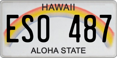 HI license plate ESO487