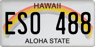 HI license plate ESO488