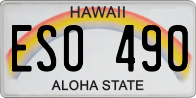 HI license plate ESO490