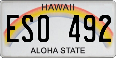 HI license plate ESO492