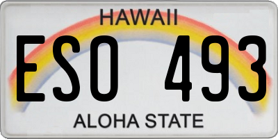 HI license plate ESO493
