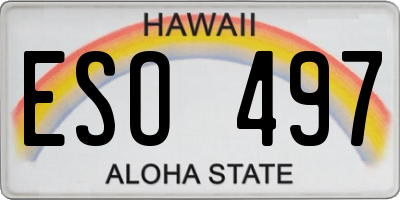 HI license plate ESO497