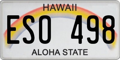 HI license plate ESO498