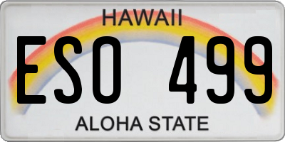 HI license plate ESO499