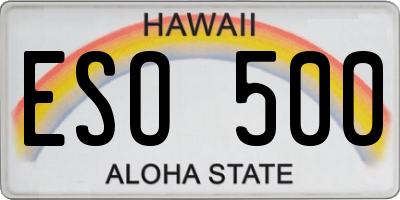 HI license plate ESO500