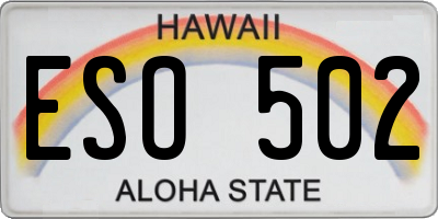 HI license plate ESO502