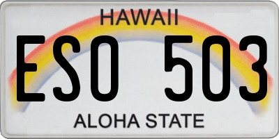 HI license plate ESO503