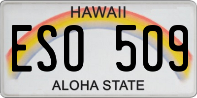 HI license plate ESO509