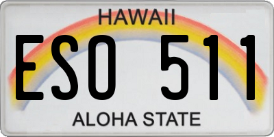 HI license plate ESO511
