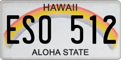 HI license plate ESO512