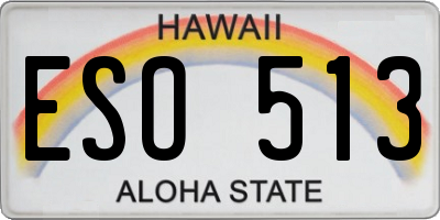 HI license plate ESO513