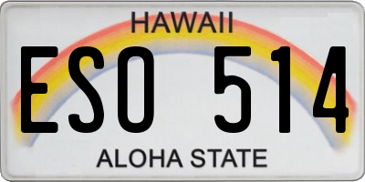 HI license plate ESO514