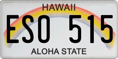 HI license plate ESO515