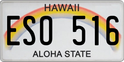 HI license plate ESO516