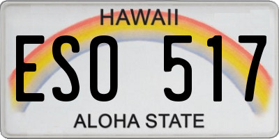 HI license plate ESO517
