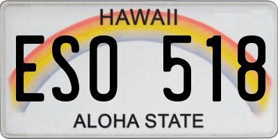 HI license plate ESO518
