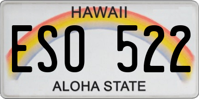 HI license plate ESO522