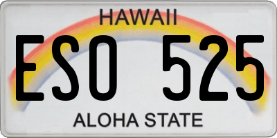 HI license plate ESO525