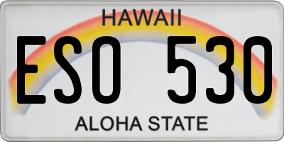 HI license plate ESO530
