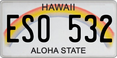 HI license plate ESO532